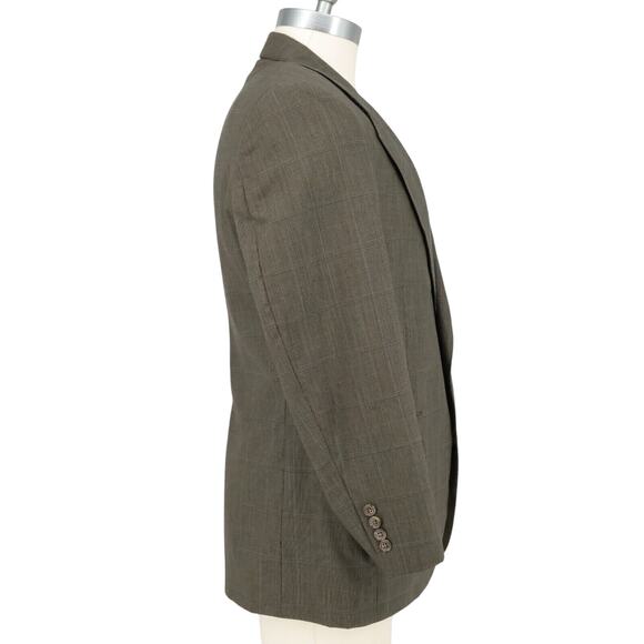 Jos A Bank Sport Coat Mens 42R Brown Plaid Pure Wool Tweed Jacket Lined Blazer - Picture 5 of 16
